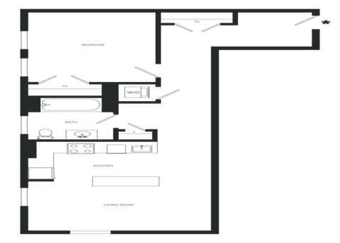 Perennial Floor Plan | 666 Sq. Ft. at Mayton Transfer Lofts, Petersburg Virginia